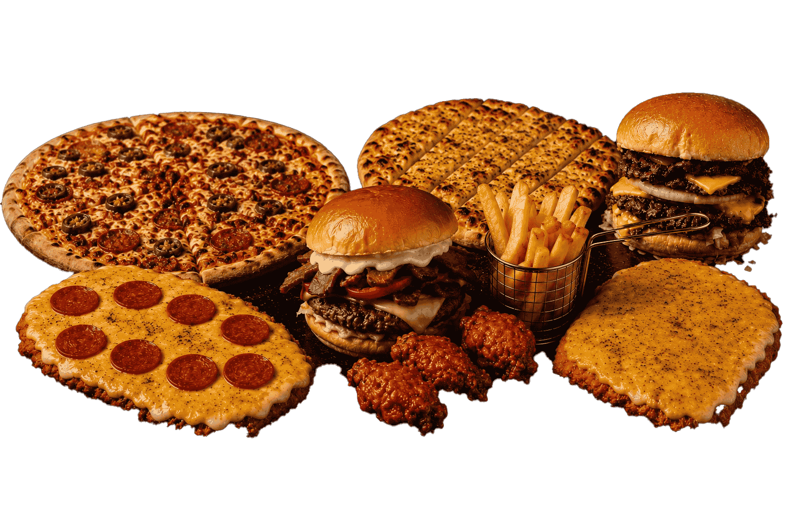 Freshly baked pizza loaded with toppings